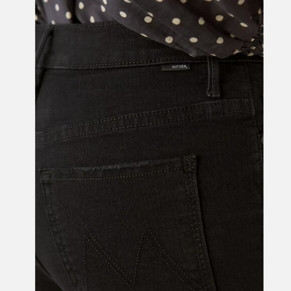 MOTHER Denim The Insider Crop Step Fray Jeans Black Not Guilty Size 28 NWT - Picture 9 of 9